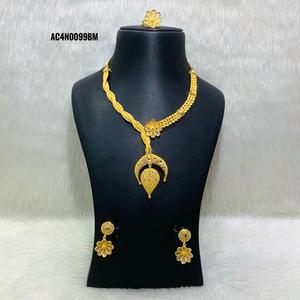 New Arrivals Style Accessories Long Necklace Set With <b>Earrings</b> 18K Gold Plated One Gram Jewelry for Women - Product Image 1