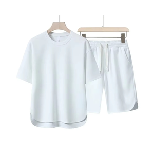 ชุดลำลองผู้ชายขายดี สีพื้น แขนสั้น ระบายอากาศดี ทรงหลวม คอกลม สำหรับฤดูร้อน - Product Image 4