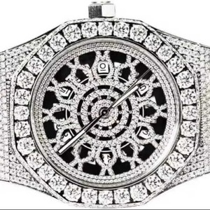 Reloj Hip Hop de acero inoxidable de gama alta para hombre con esfera de esqueleto Octágono VS Moissanite y ancho de banda duradero de 20mm - Product Image 1