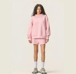 Y-XCustom Logo hiver/automne femmes col montant à manches longues haute qualité surdimensionné polaire pull sweat 100% coton - Product Image 5