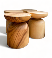 Table d'appoint contemporaine réglable en bois massif, diamètre 40x45cm, table basse moderne de style européen, mobilier de salon