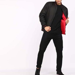 Material de nylon de poliéster Longitud de la ropa regular Chaquetas de bombardero de alta calidad para hombres Chaquetas impermeables de estilo callejero para hombres - Product Image 2