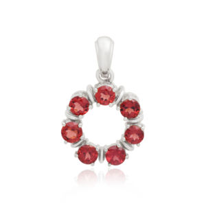 Collar con colgante fino de Plata de Ley 925 Vintage, piedras preciosas granate rojo Natural, ajuste de punta, diseño Floral, encanto puro elegante - Product Image 3