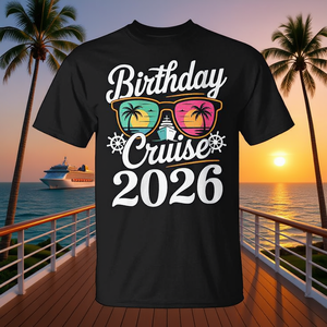T-shirt da donna per il compleanno 2026, coordinata per crociere, abbigliamento per vacanze in famiglia e gruppo - Product Image 3