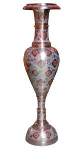 New Arrival Rare Design Aluminum Flower <b>Vase</b> With Black Enamel Base Premium Quality Flower <b>Vase</b> Wholesale for Decorations Item - Product Image 3