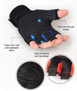 Gants de sport unisexes à demi-doigts en polyester respirant et léger avec logo personnalisé pour la musculation et le bodybuilding - Product Image 3
