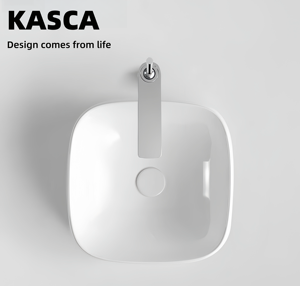 Robinet de lavabo moderne en laiton blanc personnalisé, à commande double chaud/froid, à levier, pour meuble sous-évier, avec valve en céramique, pour salon et chambre à coucher - Product Image 3