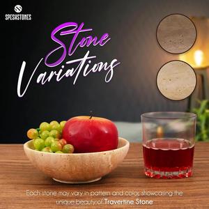 ชามผลไม้หินทราเวอร์ทีนทำมือ พร้อมพื้นผิวเรียบเนียนเป็นธรรมชาติ ให้คุณภาพทนทานและตกแต่งบ้านอย่างเรียบง่ายอย่างมีสไตล์ - Product Image 2