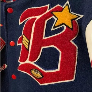 Vintage <b>Wool</b>/<b>Cotton</b> Winter Men's Custom Plain Chenille Embroidery White Varsity Jacket Lettermen Design Quick Dry Breathable - Product Image 1