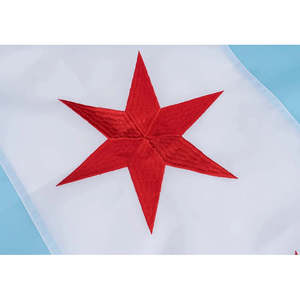 Drapeau de la ville de Chicago 2x3 pieds, étoiles brodées et bandes cousues à double couture avec 2 œillets en laiton, drapeaux de Chicago IL Illinois - Product Image 6