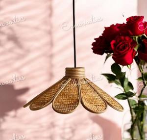 Lámpara triangular de mimbre tejida a mano, lámpara de mimbre de diseño único, lámpara de techo para el hogar de ratán, cafetería, restaurante, Hotel - Product Image 5