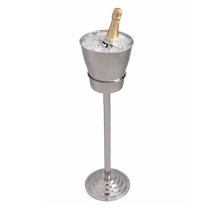 Soporte de enfriador de vino pulido de acero inoxidable con cubo de hielo al por mayor y proveedores - Product Image 2