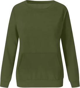 Sudadera de cuello redondo de gran tamaño para mujer con logotipo personalizado, Jersey holgado, estilo de moda de algodón, tendencia 2025 - Product Image 4