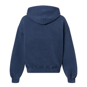 Sudadera con Capucha Vintage Azul Marino, 450 GSM, 100% Algodón, con Cierre, Secado Rápido, Estilo Urbano, Gruesa, con Cuentas, Hombros Caídos - Product Image 2
