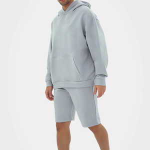 Ventes en gros de sweats à capuche surdimensionnés en molleton français de couleur bleu ciel, personnalisés et vierges, essentiels pour l'hiver, pour hommes - Product Image 3