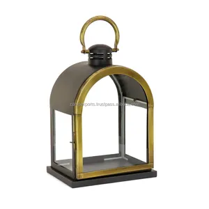 Lanterne à bougie de luxe en acier inoxydable avec poignée pour une utilisation religieuse en plein air Décor de Noël fait à la main Impression numérique à lueur chaude - Product Image 1