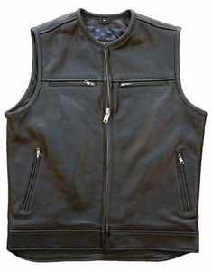 2025 <b>Men's</b> High Quality Custom Style <b>Leather</b> Motorbike Vest Breathable Winter Vest with Zipper Closure Fashionable Outdoor Gear - Product Image 1