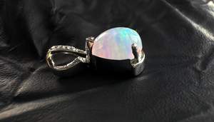 Colgante de Plata de Ley 925 con Ópalo, Diseño Minimalista, Joyería Islámica para Mujer, Chapado en Oro, Amuleto de Compromiso, Regalo Elegante - Product Image 3