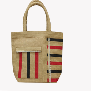 Unisex 100% Eco-Friendly Reusable Grocery Shopping <b>Bag</b> Letter Pattern Jute <b>Gift</b> <b>Bag</b> Cotton Webbing Tape Handle Competitive Rate - Product Image 2