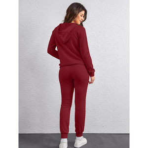 El mejor chándal de invierno de alta calidad para mujer con diamantes de imitación lavados con ácido personalizado Jogging Casual algodón a rayas - Product Image 4