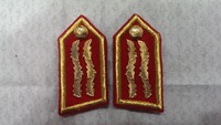 Patch Bordir Emas Kuningan Merah Berkualitas Ramah Lingkungan WOK, Patch Kerah Kustom, Bordir Benang Emas untuk Topi
