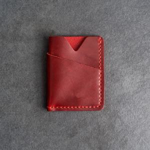 Tarjetero de Cuero Genuino Vintage Personalizado de Alta Calidad, Minimalista, para Hombre y Mujer, Pequeño, Hecho a Mano, para Navidad - Product Image 1