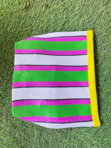 Custom Striped Travel Beach <b>Tote</b> <b>Bag</b> Eco-Friendly Recycled <b>Nylon</b> Reusable <b>Zipper</b> Logo Label Cosmetic Toiletry Shopping <b>Bag</b> - Product Image 2