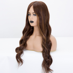 Nueva llegada Venta caliente Pelo Largo 24 pulgadas hermoso color humano virgen pelo Mono pelucas en Stock - Product Image 2