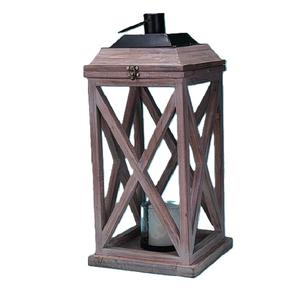 New Arrival Customized <b>Wooden</b> <b>Lantern</b> in Natural Wood Color with Glass & Top Metal - Product Image 4