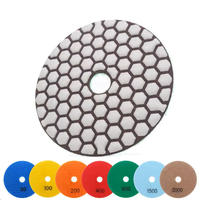 Disque de polissage diamanté à sec de 7 pouces (178 mm) pour meuleuse d'angle, disque de ponçage flexible pour pierre, granit, marbre