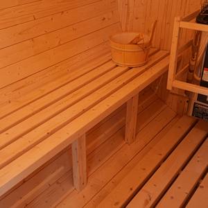 Sauna en bois de pin blanc de haute qualité, 4 personnes, poêle 6 kW et toiture imperméable - Product Image 5