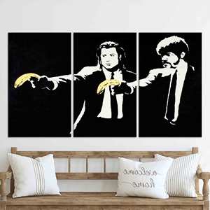 Lienzo con Impresión de Graffiti de Plátano de Banksy |   Arte moderno para decoración de pared, JUEGO DE 3 LÁMINAS - Product Image 1