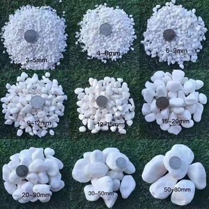 Ciottoli di Pietra Naturale <span class=keywords><strong>Bianco</strong></span> Neve Levigati per Giardini, Parchi, Vialetti, Pavimentazione, Ghiaia Decorativa Moderna - Product Image 4