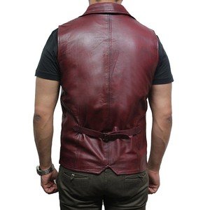 Chaleco de cuero genuino de vaca pesado hecho a medida para hombres Chaleco de diseño único para motociclistas Posición de logotipo frontal de alta calidad - Product Image 2