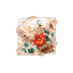 Vintage Designer <b>Silk</b> Crepe Satin <b>Scarf</b> 90x90 Digital Printed Floral Square - Product Image 1