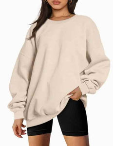 2025 meilleurs sweats surdimensionnés à la mode pour femmes sweats à capuche en polaire pull à col rond sweat en coton pour femmes service OEM - Product Image 6