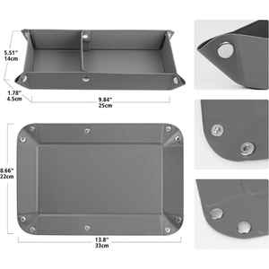Bandeja de Servicio de Cuero PU Duradero con Base de Terciopelo, Plateado Personalizable y Vajilla para Frutos Secos y Regalos de Hospitalidad, India - Product Image 4