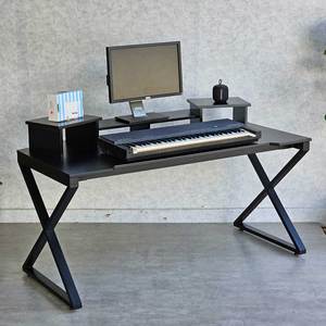 StudioDesk SD68018 X-Leg Computer <b>Desk</b> with Rubber Wood Finish - Product Image 2