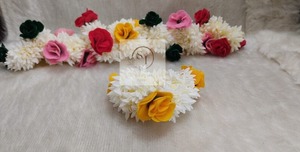 Accesorios de Gajra para el cabello de mujer artificial de alta calidad con flor rosa para mujer - Product Image 5