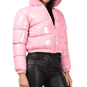 แจ็กเก็ตตัวสั้นซิปหน้าเข้ารูปเสื้อแจ็กเก็ตตัวสั้นแขนยาวสำหรับทำเป็นแพทช์ตามสั่งสำหรับผู้หญิง - Product Image 2