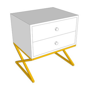 XO Modern <b>Antique</b> Bedroom Furniture Oak XO <b>Bedside</b> <b>Table</b> with Iron Legs Foldable Nightstands for Apartment TDG68042 - Product Image 4