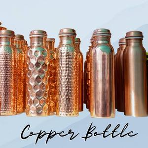 Eco-Friendly Pure Copper Hammered Round Water <b>Bottle</b> for Home Office Travel School-Outdoor Decorative Water <b>Bottle</b> - Product Image 5