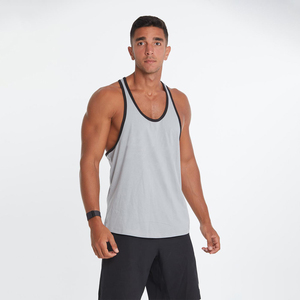 Débardeurs pour hommes en coton 100% respirant, couleur unie, confortables, logo personnalisé en gros, avec service OEM - Product Image 2