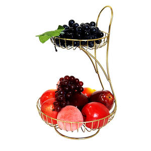 Organisateur de fruits et légumes MAB en métal doré à 2 niveaux pour table à manger/cuisine - Product Image 1