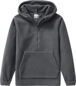 Sudaderas para niñas Jersey de lana con media cremallera Niños Ligero Suave Polar Sudaderas con capucha de manga larga con bolsillo - Product Image 6