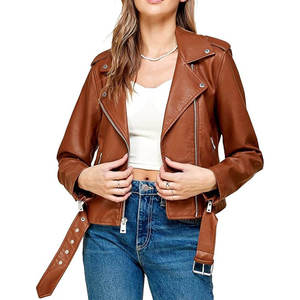 New <b>Top</b> Trending Wholesale Price <b>women</b> Leather Jackets With Customized Packing <b>Top</b> Quality Fashion <b>women</b> Leather Jackets - Product Image 1
