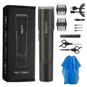 Kit de coupe de cheveux électrique alimenté par USB, tondeuse à cheveux étanche avec aspiration pour hommes, enfants, barbes et poils du visage, lame en acier inoxydable - Product Image 6