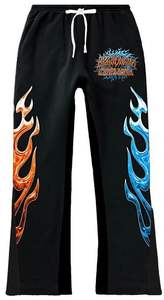 Distressed <b>Embroidery</b> Rhinestone Unisex Sweat Suits Streetwear Custom Flared Acid Wash Tracksuit Baggy Sweatpants and Hoodie <b>Set</b> - Product Image 5