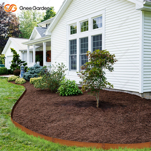 Lot de 6 bordures de jardin rectangulaires en acier Corten de 8 pouces avec loquets, résistantes aux intempéries, pour parterres de fleurs et aménagement paysager - Product Image 1