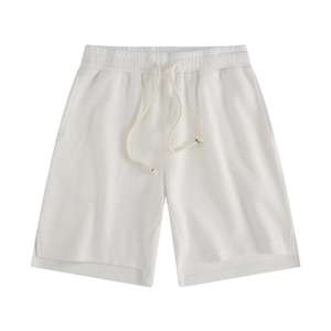 Shorts d'été 2026 en coton uni pour hommes, avec cordon de serrage, décontractés, style Bermuda, colorés, livraison DDP - Product Image 1